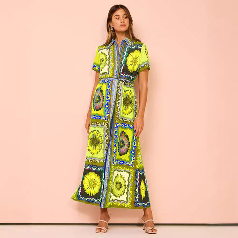 Robe cardigan imprimée à lacets High Profile Fashion M300317 