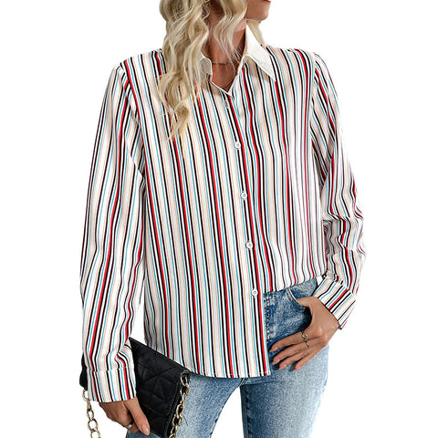 Chemise à rayures verticales pour femme m300820 