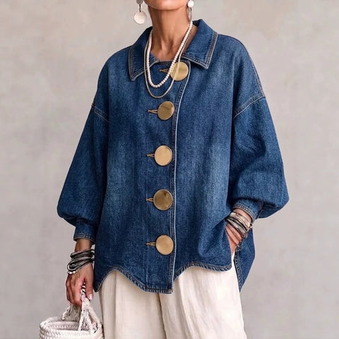 Autumn and winter women's fashion loose lapel long-sleeved jacket FF303445