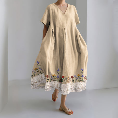 3D-Digitaldruck Freizeitkleid für Damen in großen Größen mit kurzen Ärmeln m302781