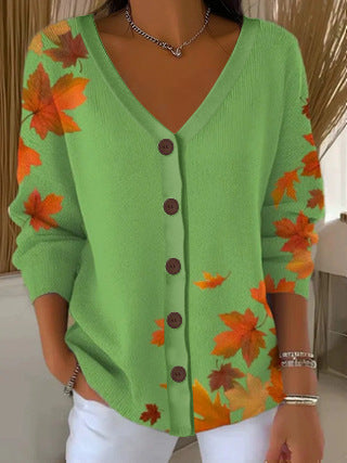 3D Digital Printed Women's Shoulder Cardigan Sweater FF303400 02