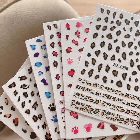 Sticker nail art imprimé léopard personnalisé tendance graffiti avec sticker adhésif pour ongles m3331202