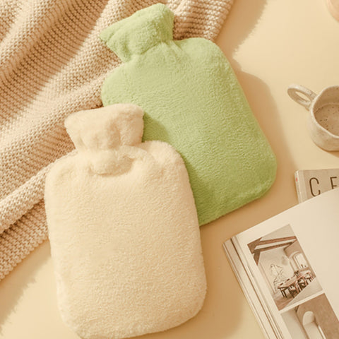 Bouillotte en poils de lapin synthétiques avec sac à eau chaude pour une chaleur durable Chauffe-mains en PVC m3330672 