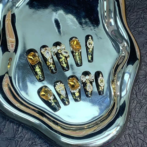 Autocollant pour ongles en alliage de luxe K9 Zircon, motif Queen Scepter, pour femme, m3331208