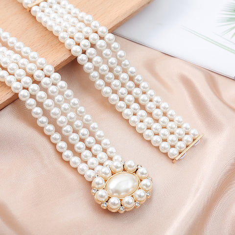 Chaîne femme perles strass avec ceinture M3331056