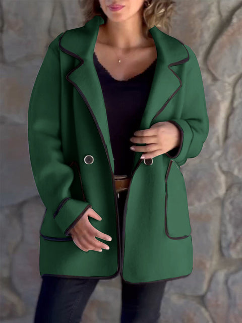 Damen Temperament Anzugkragen doppelseitige Wolljacke m300688 