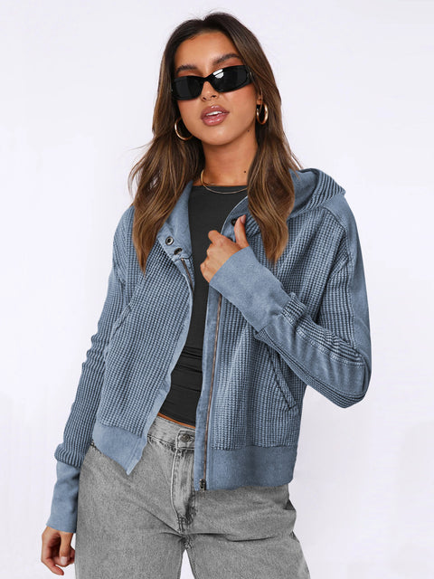 Pull à capuche style décontracté avec fermeture éclair M300474 