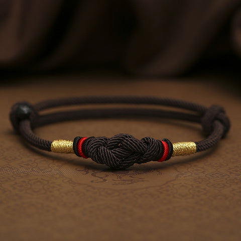 Bracelet tissé à la main en corde rouge, cadeaux pour couple pour hommes et femmes, année propice du serpent, nœud de diamant, corde à main en perles de jade m3331253.