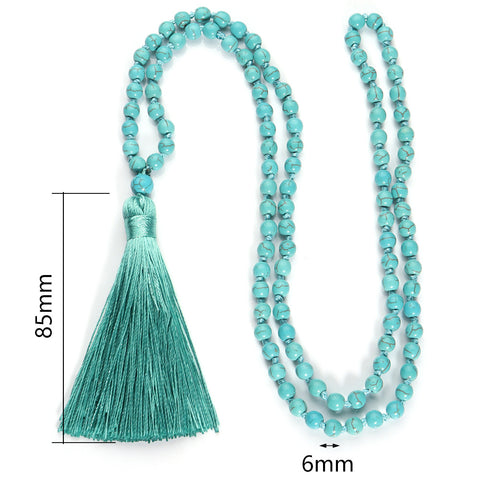 Collier pendentif arbre de vie de méditation 108 pierres semi-précieuses m3331275 