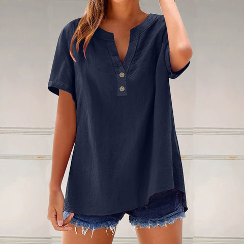 Chemise décontractée pour femme, haut polyvalent en coton et lin, mode m301204 