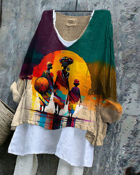 Pull décontracté à manches longues et col rond, imprimé, T-shirt une pièce m301042