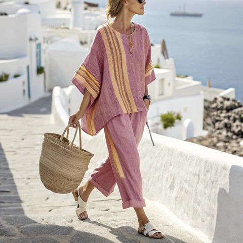 Ramie Bamboo Fiber Top Women's Summer Loose Casual Versatile V-Neck Feifei Sleeve Shirt m301525