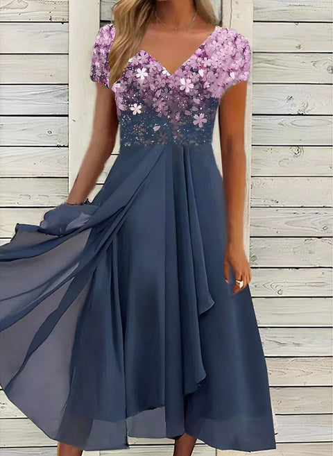 Robe patchwork en mousseline pour femme m300039 