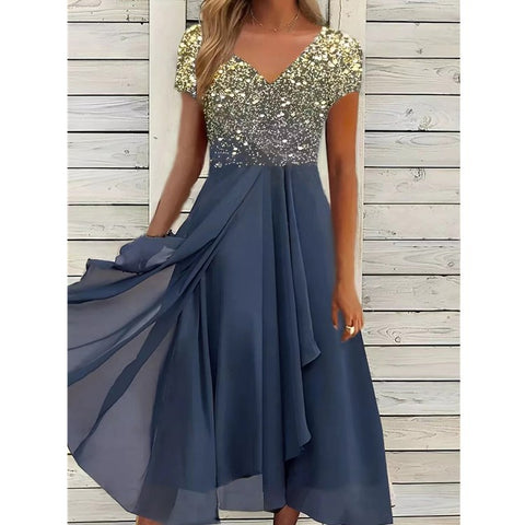 Robe patchwork en mousseline pour femme m300039 
