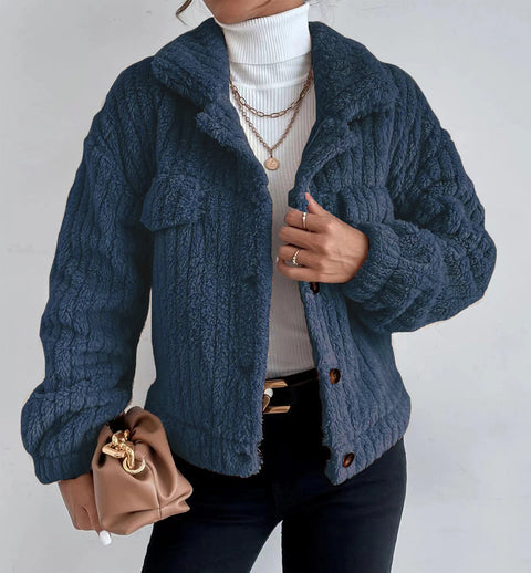 Veste polaire épaisse et confortable pour femme, vêtement décontracté, en peluche, m300354 