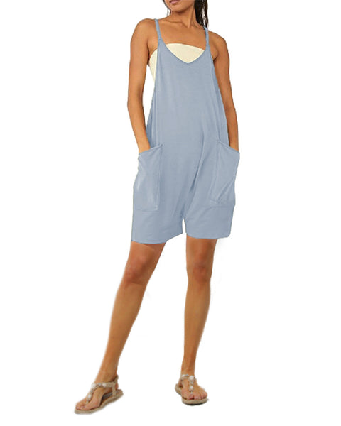 Solid color zipper bag suspender jumpsuit fat hip pants m301068