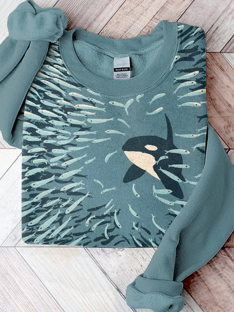 Casual floral 3D printed crew neck sweater m302127