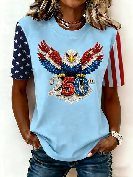 Digital Printed Casual Women's Crew Neck T-Shirt m302372