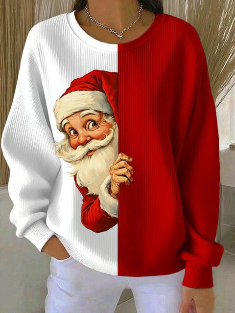 Loose outer wear lazy wind snowflake Christmas tree mix and match casual commuter sweater m302516