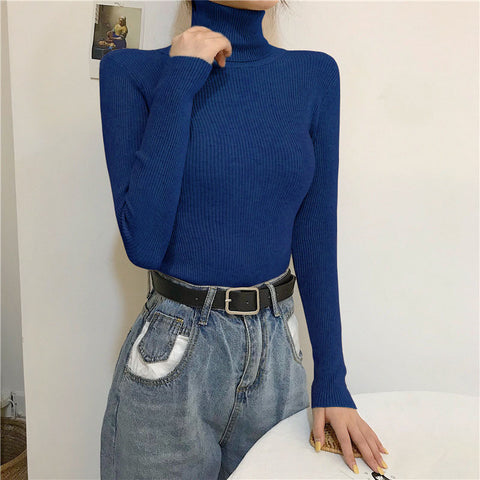 Slim-fit solid-color pullover top m302025