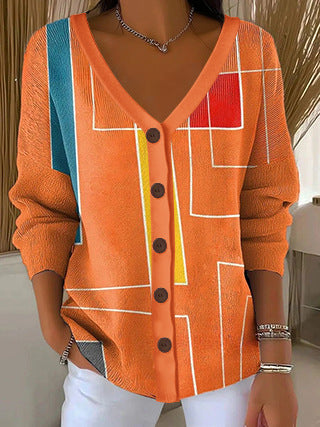3D Digital Printed Women's Shoulder Cardigan Sweater FF303400 04