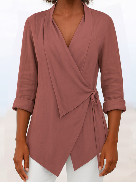 Spring and summer lapel solid color loose shirt m302699