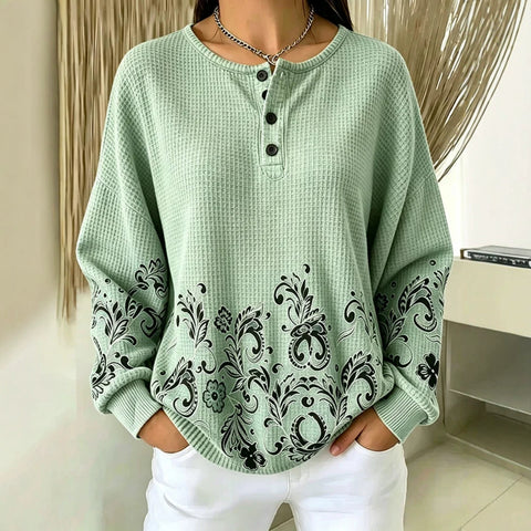 Women's new retro delicate flower print sweater m303313