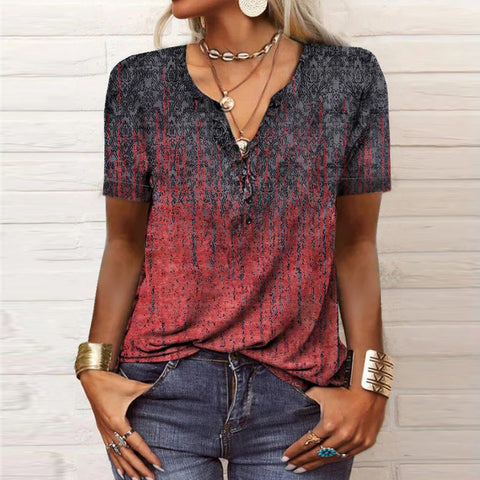 T-shirt femme à manches courtes, imprimé ethnique, mode femme m300017 