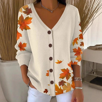 3D Digital Printed Women's Shoulder Cardigan Sweater FF303400 02