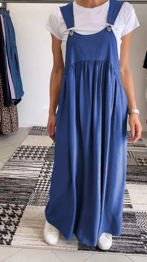 Women's suspender cotton and linen dress long dress women's m302498