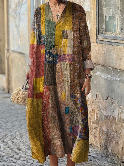 Robe décontractée à manches imprimées en 3D pour femme, motif floral, m301071