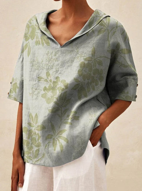 Solid color cotton and linen loose hooded top T-shirt m302700