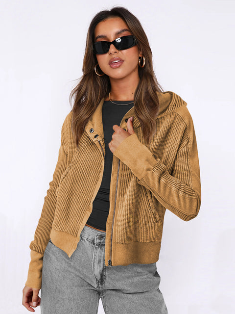 Pull à capuche style décontracté avec fermeture éclair M300474 