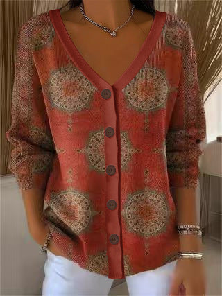 3D Digital Printed Women's Shoulder Cardigan Sweater FF303400 04