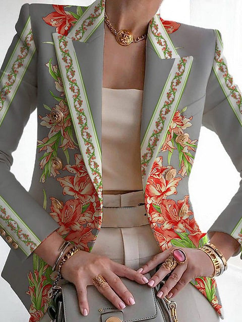 Women's fashion printed suit slim fit small suit m301761