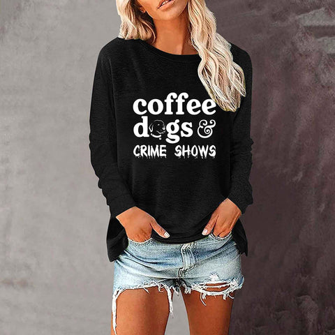 T-shirt ample à manches longues et col rond pour femme, imprimé commerce extérieur, M300920 