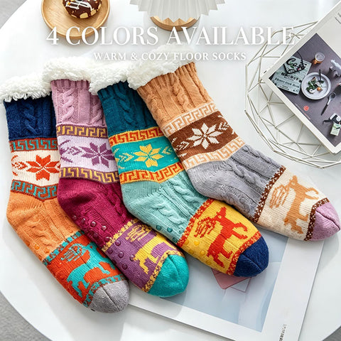Winter Christmas Lamb Fleece Floor Socks Children's Indoor Adult Snow Socks Carpet Home Slippers Socks FF3332048
