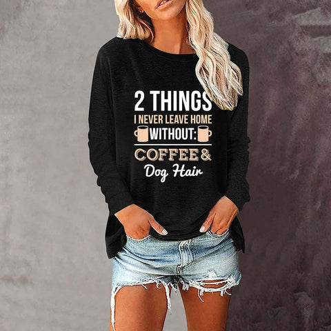 T-shirt ample à manches longues et col rond pour femme, imprimé commerce extérieur, M300920 