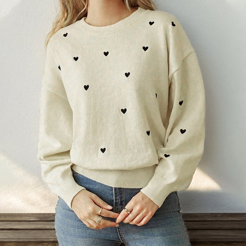 Herbst frauen liebe rundhals pullover frauen m300619 