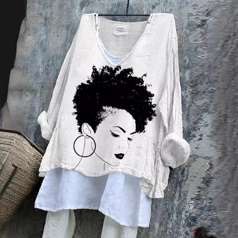 Pull décontracté à manches longues et col rond, imprimé, T-shirt une pièce m301042