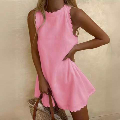Solid Color Sleeveless Loose Women's Vest Dress M300150