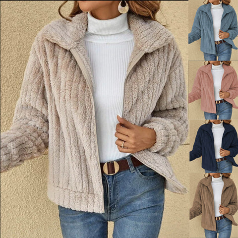 Veste courte à revers en peluche avec bande de protection M300357 