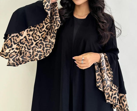 Nouvelle robe à imprimé léopard, jupe longue, cardigan m301185 