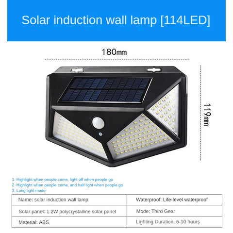 Nouvelles lampes de jardin solaires lampe à induction lampe murale domestique étanche lampe à LED très brillante m3330916