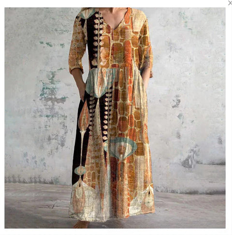 3D-Druck Sommer urban lässig lockeres Kleid Damen m301037