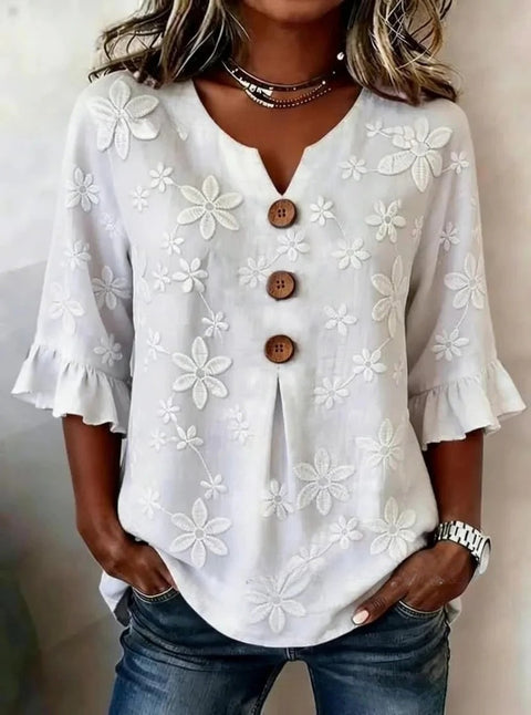 Haut cardigan à boucle et manches longues pour femmes, imprimé floral numérique 3D m302703