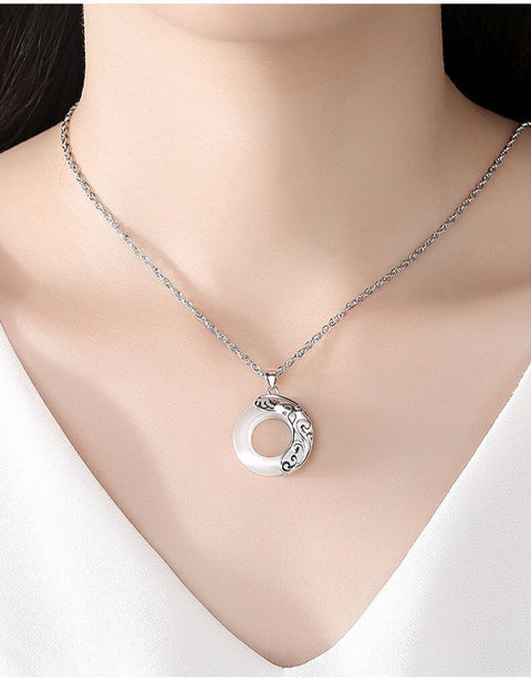 Collier zodiaque simple opale chaîne de clavicule bijoux plaqué argent m3331237
