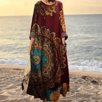Robe ample décontractée imprimée en 3D pour femme m301278 