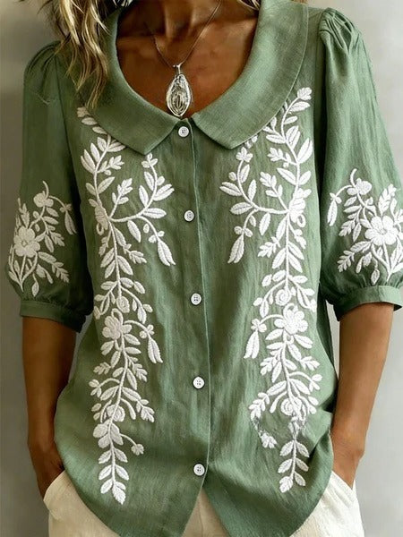 3D digital printing women's versatile flower spring and summer fashion shirt m302608