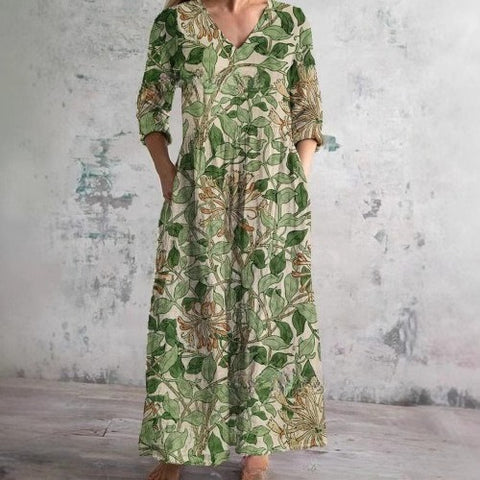 Robe décontractée d'été ample à manches longues imprimée en 3D m301729